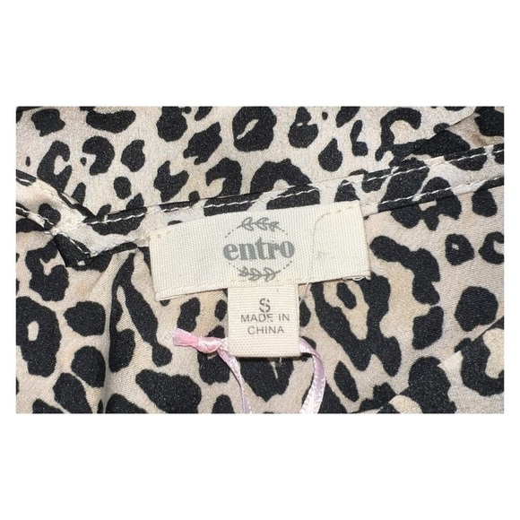 Entro - Cheetah Print - Ruffled Sleeve - Size Small NWT - Picture 6 of 7